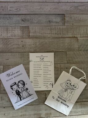 Wedding Welcome Favor Bag and Activity Pack - White -